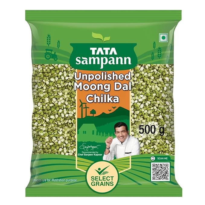 Tata Sampann Unpolished Moong Dal (Chilka), 500g 